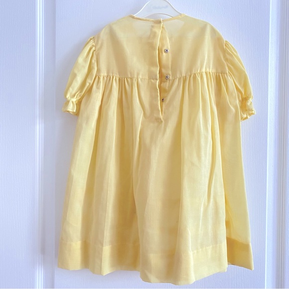 Lemon yellow vintage dress w/ lace and embroidered detail 🍋 - Picture 2 of 2